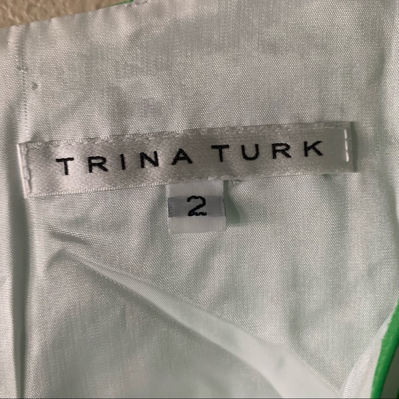 Unique Trina Turk Green and White Striped Dress Size 2 - Picture 7 of 10